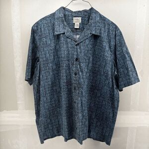 Vintage L.L. Bean Camp Hawaiian Aztec Mexico Short Sleeve Casual 2XLT Shirt